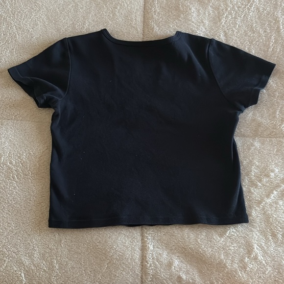 Newport Beach Orange County Navy Brandy Melville Cropped Tee - Picture 3 of 3